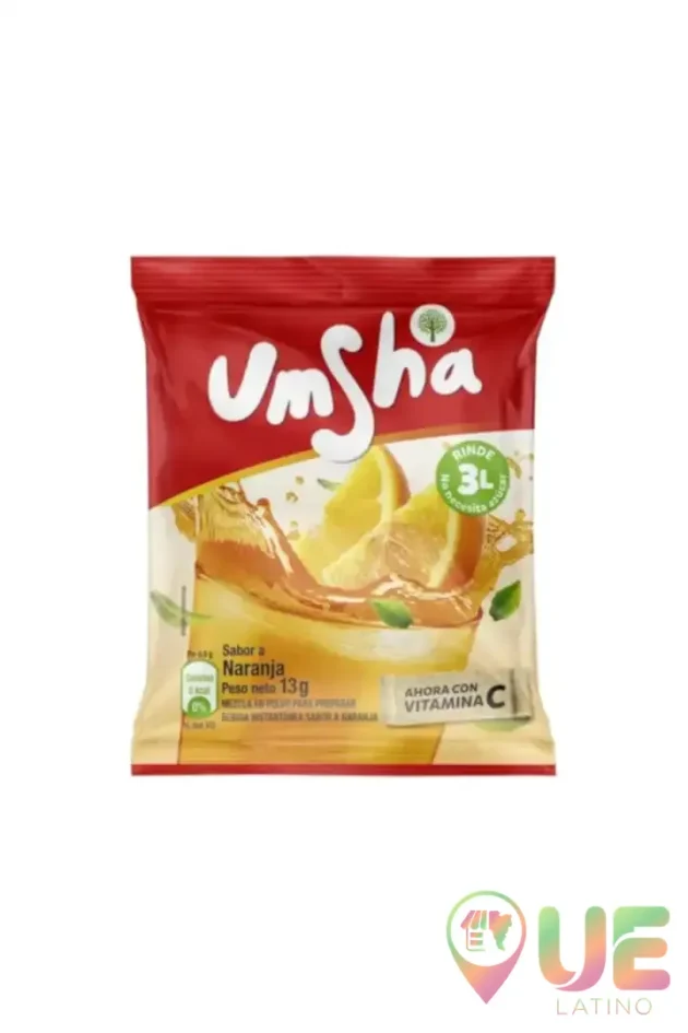 Mezcla En Polvo Para Preparar Bebida Instantanea Sabor A Naranja Umsha 13G
